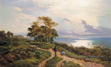 Surplombant le paysage de la baie Sidney Richard Percy Peinture à l'huile